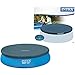 INTEX 28021E Pool Cover: For 10ft Round Easy Set Pools – Includes Rope Tie – Drain Holes – 12in Overhang – Snug Fit