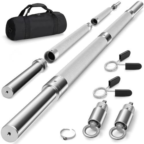 DASKING 4ft/4.9ft 1-Inch Detachable Barbell with Collars