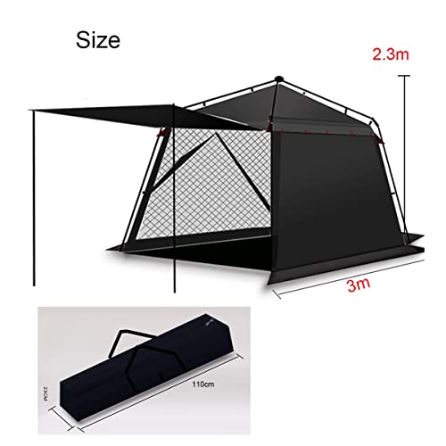 Carpa para camping 4 personas, protección solar, negra miniatura 3