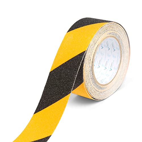Blue Summit Supplies Anti Slip Tread Tape, 2 Inch X 30 Feet, Black And Yellow Stripe, Non Skid Safety Step Tread With Nonslip Grip, Provides Step Traction For Facility Safety, 2 Pack, 60 Feet Total #TOP1