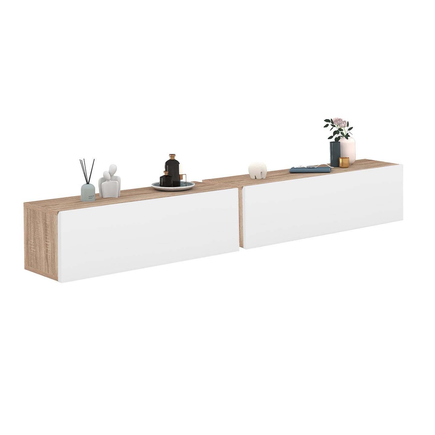 IDMarket - Lot de 2 Consoles suspendues étagères murales ELYOS
