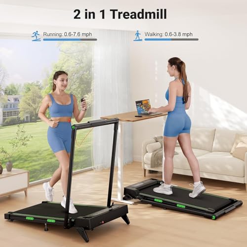 THERUN Walking Pad with Incline & Handle Bar, 2 in 1 Portable Treadmill - image 2