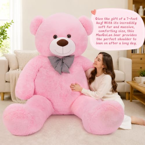 Image of MaoGoLan Giant Teddy Bear 7 Feet, Oversized Stuffed Animal, Pink