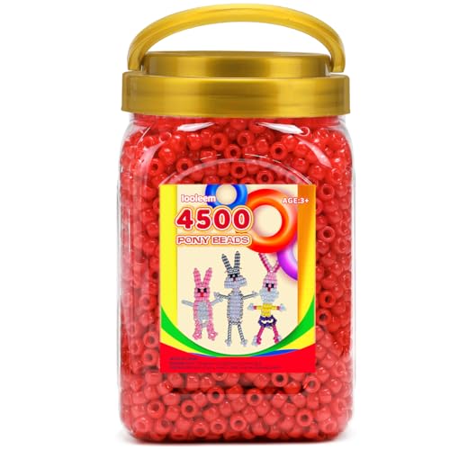 Iooleem Pony Beads(4500pcs Red Pony Beads) Beads for Jewelry Making Crafts Beading Supplies Arts & Crafts Materials for Jewelry Making.