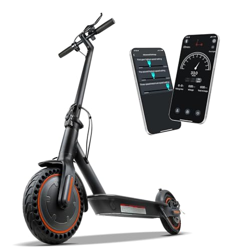 Patinete Eléctrico, Ruedas Macizas de 8,5 Pulgadas, 25 km/h, Motor de 250W, Autonomía de 30km, Patinete Eléctrico para Adultos con Sistema de Frenado Dual, Control por App