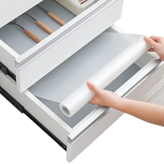 Kitchen Drawer Liners by Lindas Essentials (45 x 500cm) - Cupboard Liners Kitchen Non Slip Shelf Mat & Fridge Liners that Protects Against Spills - Multi-Use Shelf Liners for Kitchen Cabinets