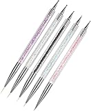 EZPICK 5pcs Nail Art Brushes | Double Ended Nail Art Dotting Tool set | Nail Art Pen for Painting Na