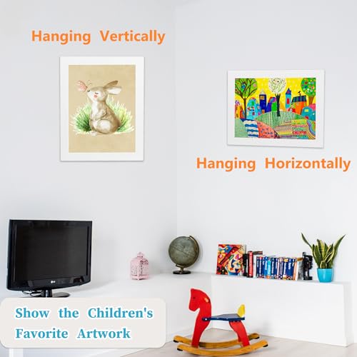 Sunnyglade 3 Pack Kids Art Frames, 8.5x11 Front Loading Kids Artwork Frames Changeable Display, Storage Frames for Holds 70 Pieces Children Artwork, for Wall&Table, Hanging Art, Crafts (White)