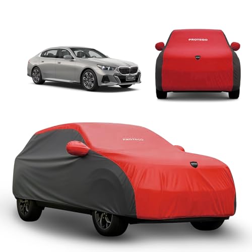 Image of PROTEGO Prime Series India's 1st Anti-Tear Car Cover for BMW 5 Series GT | Heavy-Duty, Custom Fit, All Weather Protection | 100% Waterproof, Windproof & Hail Resistant | 2-Year Warranty | Red + Black