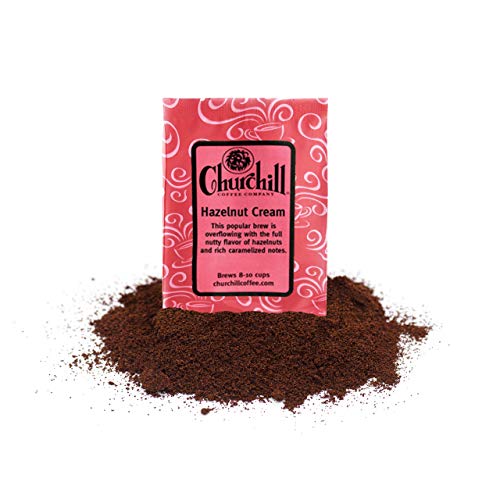 Churchill Coffee Hazelnut Cream 10 Portioned Packs -1.5 Oz Each - Ground - Flavored Coffee #TOP5
