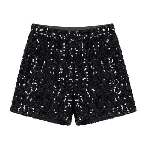 Short à paillette femme brillant avec imprimé léopard et coupe évasée disco - 3