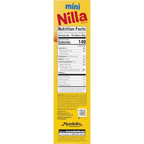 Image of Nilla Wafers Mini Cookies, Vanilla Wafers, 11 oz