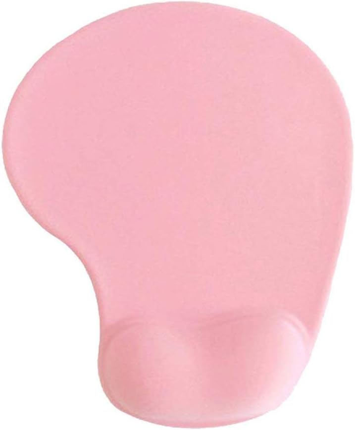 Mouse Pad Mouse Mat with Gel Wrist Rest Support Anti-Slip Rubber Base Comfort Gaming Mouse Pad for Laptop Computer PC (Pink)