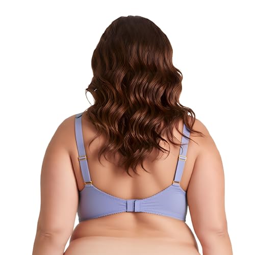 Image of Curve Muse Women's Minimizer Unlined Underwire Bra with Lace Embroidery-2 Pack