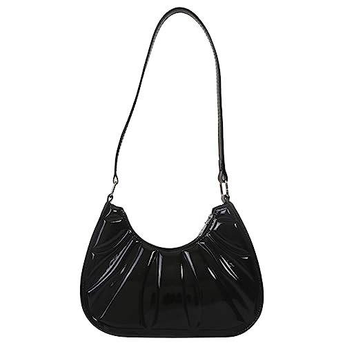 Simple Women Shoulder Bag Fashion Pleated Commute Bag PU Leather Casual Solid Color Designer Handbags2