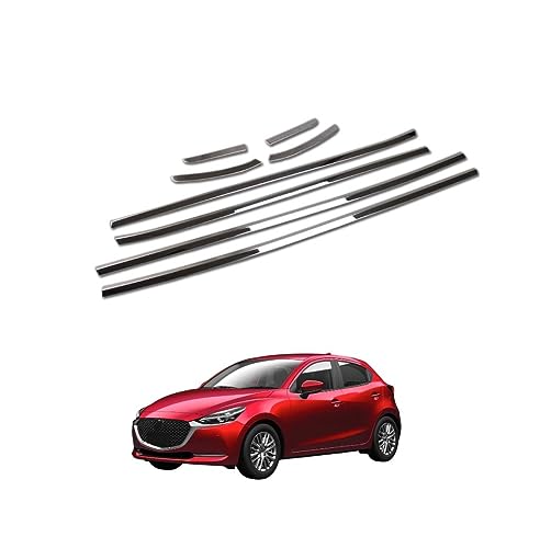 【Car Power 】マツダ デミオ DJ 系FOR Mazda 2 Demio 専用 外装 ステンレス フルセット ウィンドウフレームトリム ピラー適合車種:マツダ デミオ DJ 系 (Mazda 2 Demio) 2014年〜