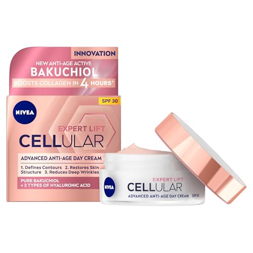 NIVEA Cellular Expert Lift Anti-Age Day Cream SPF30 (50ml) Anti Wrinkle Face Cream with Pure Bakuchiol and Two Types of Hyaluronic Acid SPF Face Moisturiser