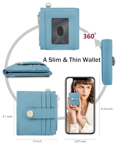 Image of Wristlet Wallets for Women,Keychain Wallet RFID Small Wallet | 10 Card Slots,2 ID Windows,Cash Compartment,Zipper Coin Pocket,Wrist Strap & Keychain,Shopping,Travel and Daily Use