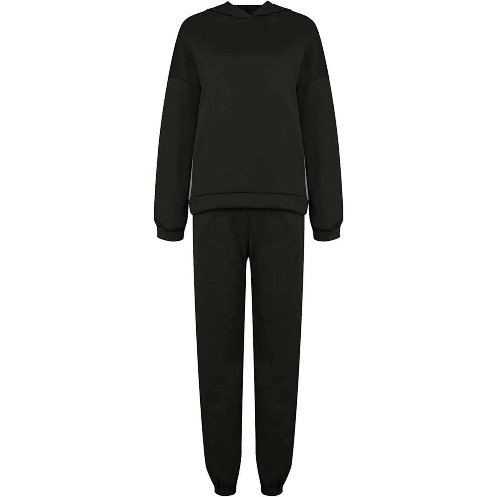 SOOPSORI Jogging Suit Women's Hoodie with Hood Elegant Tracksuit Women Oversize Trouser Suit Jogging Two-Piece Leisure Suit