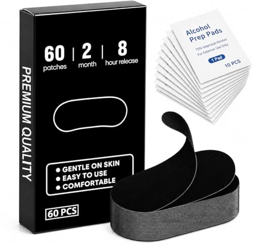 SKINISH Mouth Tape 60 PCS Soft Sleep Strips Gentle Adhesive Lip Tape Skin-Friendly & Latex-Free Comfortable Overnight Hold 2 Month Supply