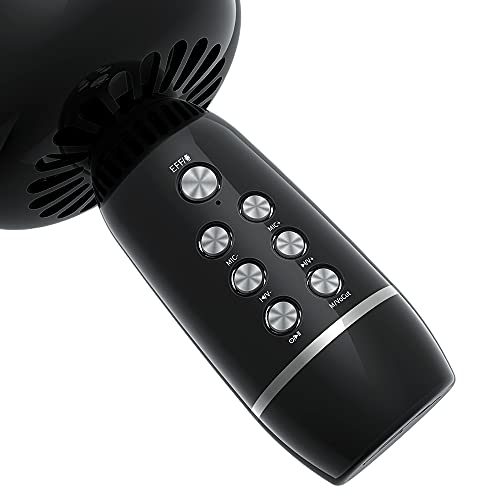 Image of LANDMARK LM BT1087 Chorus Handheld Wireless Singing Mic Multi-Function Bluetooth Karaoke Mic with Microphone Speaker, 6Hrs Playtime, Supports Micro Pin, TF Card & USB for All Smart Phones - Black