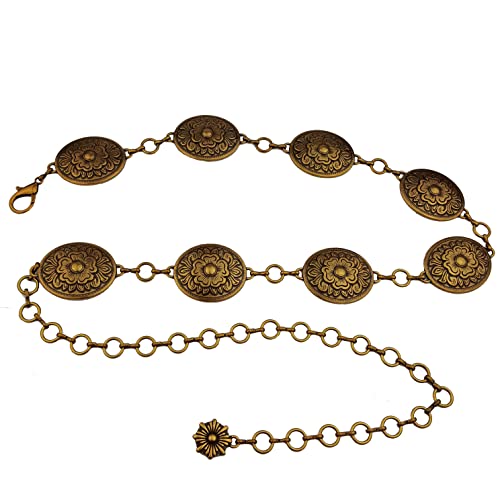 Trendy Western-Inspired Chain Belt Floral Gold #TOP30