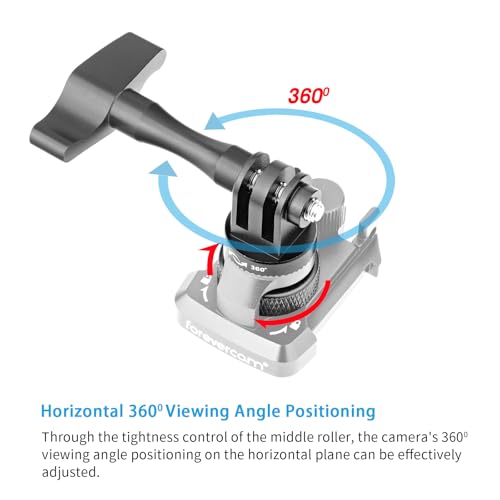 Image of Forevercam 360Rotate Aluminum Helmet Mount for Gopro Hero 13 12 11 10 9 8 DJI Osmo Insta360 AKASO and Other Action Camera Quick Release Buckle Clip Basic Base Mount