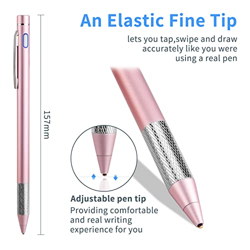 Image of Stylus for Lenovo Chromebook Duet 3 /5 /11 Pen,Minilabo Touch Screens Active Stylus Digital Pen with 1.5mm Ultra Fine Tip Stylist Pen for Lenovo Chromebook Duet 3 /5 /11 Drawing and Writing Pencil,Pink