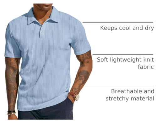 Image of PJ PAUL JONES Mens Polo Shirts Short Sleeve Textured Knit Polos