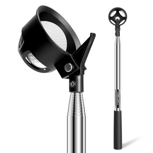 VIMPSEY 9Ft/12Ft/16.3Ft/20Ft Golf Ball Retriever for Water Telescopic, Stainless Steel Ball Retriever Tool Golf Ball Grabber (16.3Ft)