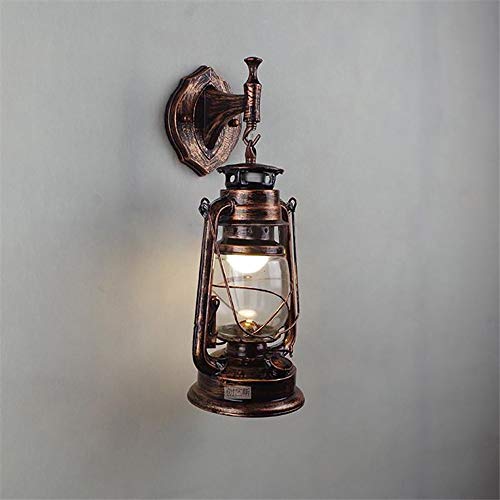 Monipa Wall Sconces, Retro Antique Vintage Rustic Lantern Lamp Wall Sconce Light Fixture (Yellow Bronze - 2 Pcs) #TOP3