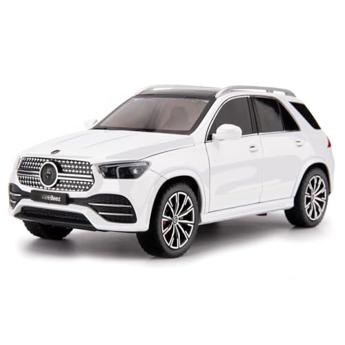 Image of Scale Exclusive Alloy Metal Pull Back | Die-cast Car Model with Sound Light Mini Auto Toy for Kids Metal Model Toy Car with Sound and Light (1.24 Scale M-Benz GLE 350-WHITE)