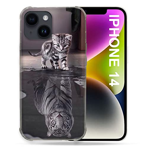 Coque iPhone 14 Chat Reflet Cokitec - Housse de protection motif animalier 6.1