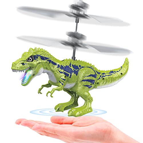 KPPIT Dinosaur Toys for 8-12 Year Old Boys, Infrared Induction RC Ball Cool Toy for Kids Boys Girls Light Helicopter Flying Drone Indoor Outdoor Games Christmas Birthday Gifts