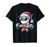Santa Deadlift Bodybuilder Funny Fitness Navidad Camiseta