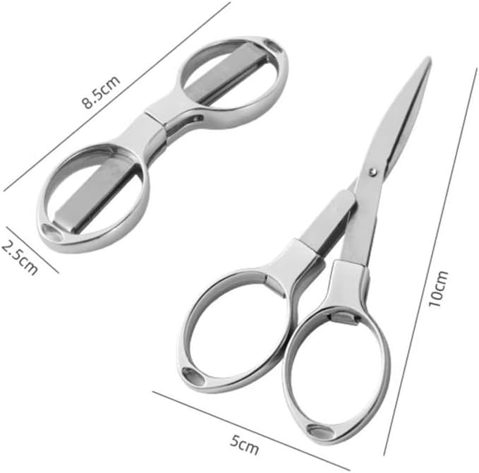 Folding Scissors for Travel, Small Stainless Steel Travel Scissors with Keychain, Tactical Scissors for Home Office, Small Scissors for Sewing