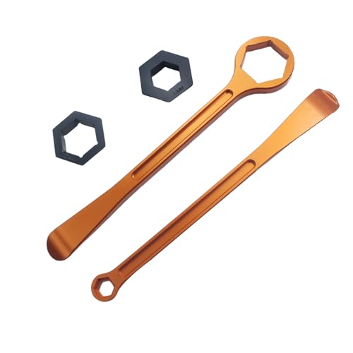 Image of Motorcycle Tyre Iron Tool Kit Raceline Levers Hex Wrench Spanner Head Tire Change 10mm 13mm 32mm 27mm 22mm 0.87'' 1.06''0.51''0.39'' 1.26'' For EXC SX XC EXCF Dirt Pit Bike (Orange)