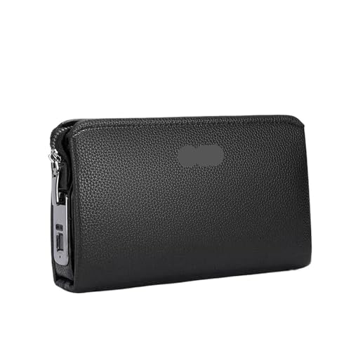 Pochette pour hommes serrure à empreinte digitale antivol de grande capacité