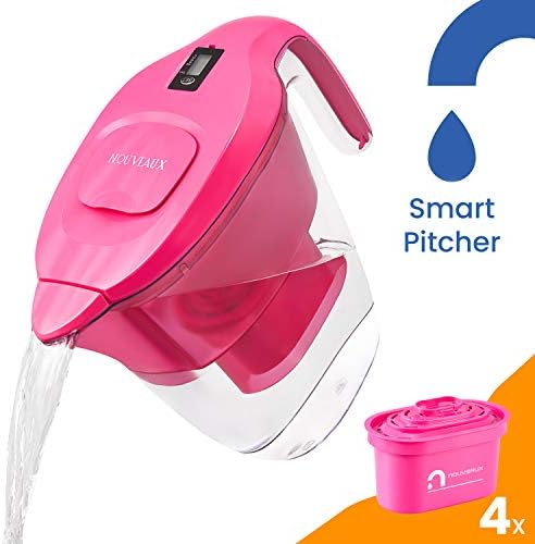 LIVEWATER NOUVEAUX Water Filter Cartridges (4 X 90 Days) .Removes Strong Taste of Chlorine and limescale. Nouveaux jugs only.Cerise