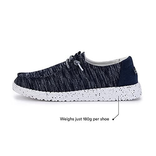 Hey Dude Women's Wendy Sox Navy Size 9 | Women’s Shoes | Women’s Lace Up Loafers | Comfortable & Light-Weight #TOP2