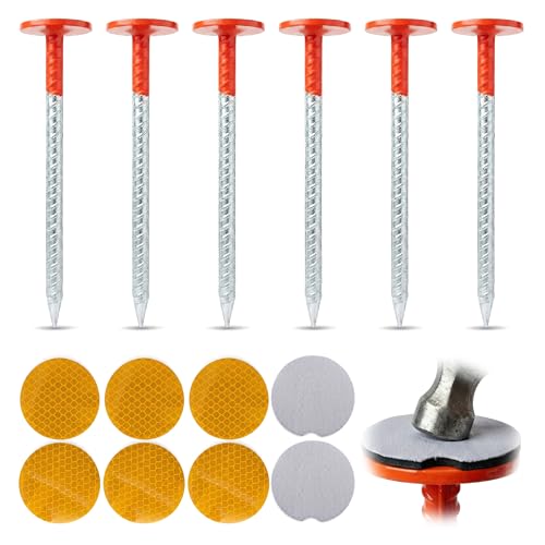 2Pack Rebar Survey Marker Stakes 12 Inch Galvanized Steel Property Markers