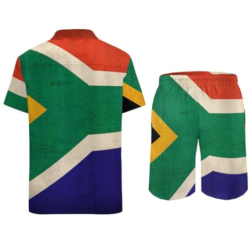 Conjunto de camisa y cortos para hombre transpirable con estampado de Sudáfrica 6
