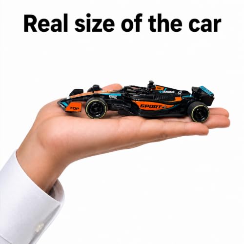 Image of McLaren MCL38 F1 2024 Die Cast Model Car 1:36 Scale Pull Back Racing Toy Car for Kids, Formula Race Cars, Collectible Car Gift for Kids Age 3+ (McLaren MCL38 F1 2024 - Black with Orange)