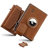 LORZOR Cartera Airtag Hombre Pequeñas con Monedero XXL, Wallet Tres Pliegues Capacidad para 10 Tarjetas