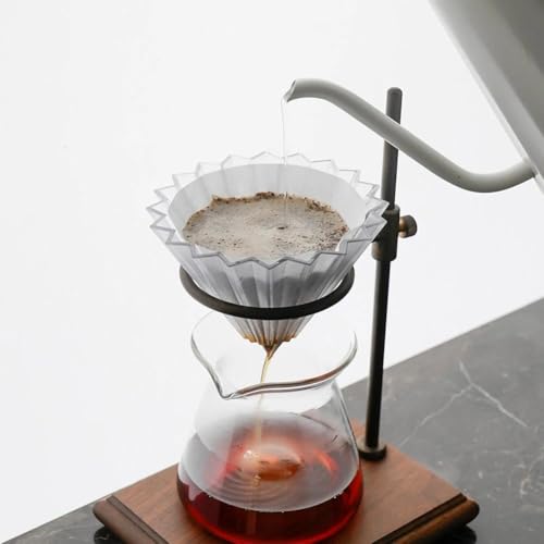 Image of watchget Non-Woven Coffee Filter Paper, Conical #1 Size 50 Pack, Food-Grade, No Pre-Wetting Needed, Oil Retention, Compatible with V60 Cone Drippers