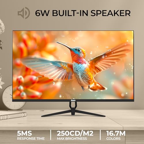 Image of Foxin Elite 32 Inch FHD Flat LED Monitor (1920x1080), 75Hz Refresh Rate, VA Panel, 5ms Response Time, Built-in Speakers, HDMI & VGA Ports, Anti-Glare, Frameless, Wall Mountable - Black