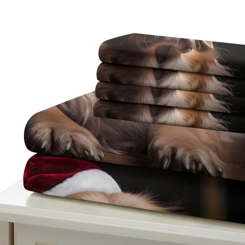 Housse de couette hypoallergique chien de Noël lit single - 7