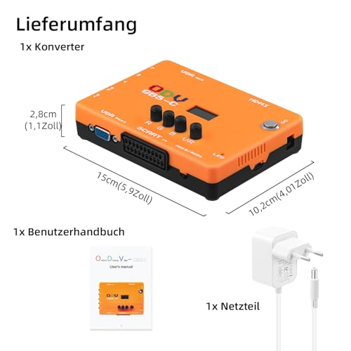 Upscaler Mcbazel ODV-GBS-C YPbPr, VGA, RGBS Scart zu HDMI