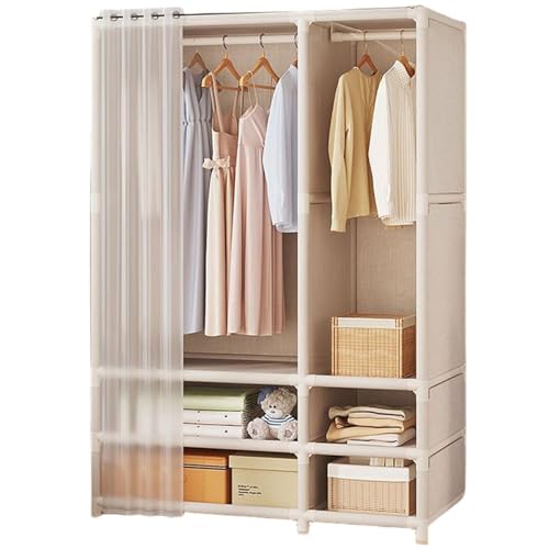 ワードローブ 収納 スリム 引き出し カバー付き ドアカーテン付き 防塵 ワードローブ 衣類収納ラック 多機能 ハンガーラック クローゼット 洋服ラック 大容量 組み立て式 防水 防塵 防汚 省スペース コンパクト 洋服掛け 耐用 洋服収納 布製ワードロー