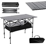 Eksohtuf Campingtisch Faltbar Klapptisch Balkontisch, 96 x 55 x 50-80cm, Wetterfest Partytisch,...